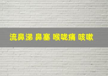 流鼻涕 鼻塞 喉咙痛 咳嗽